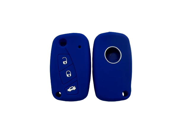 CUBRE LLAVE DE SILICONA FIAT QUBO - DUCATO - 500 - DOBLO - BRAVO - COLOR AZUL