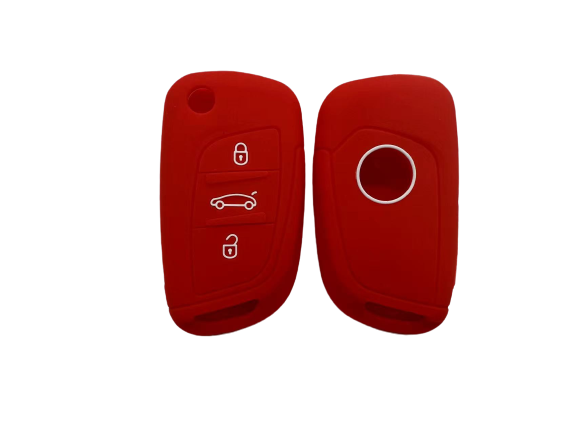 CUBRE LLAVE DE SILICONA CITROEN DS4 NAVAJA 3 BOTONES - COLOR ROJO