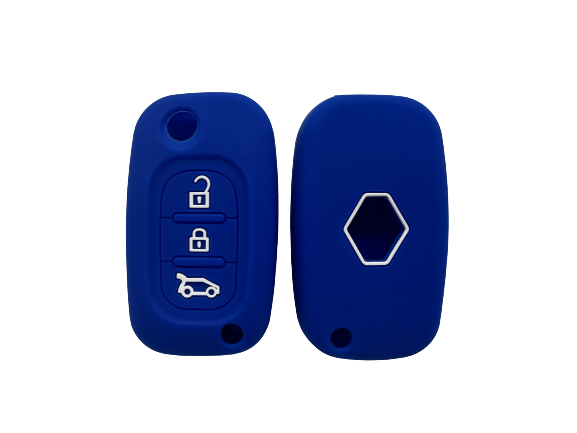 CUBRE LLAVE DE SILICONA RENAUL FLUENCE NAVAJA 3 BOTONES - COLOR AZUL