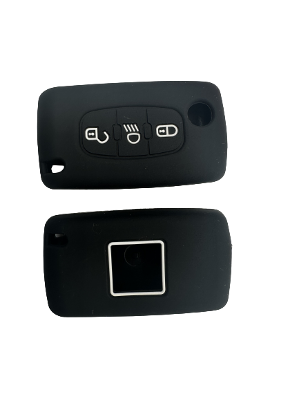 CUBRE LLAVE DE SILICONA CITROEN C4 PICASSO - AIRCROSS - 3 BOTONES COLOR NEGRO