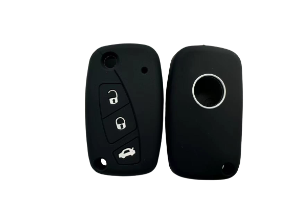 CUBRE LLAVE DE SILICONA FIAT QUBO - DUCATO - 500 - DOBLO - BRAVO - COLOR NEGRO
