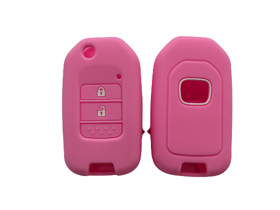 CUBRE LLAVE DE SILICONA HONDA FIT HRV LINEA NUEVA 2 BOTONES - COLOR ROSA
