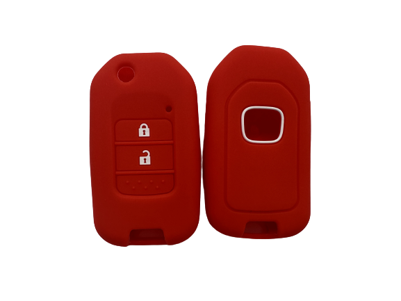 CUBRE LLAVE DE SILICONA HONDA FIT HRV LINEA NUEVA 2 BOTONES - COLOR ROJO