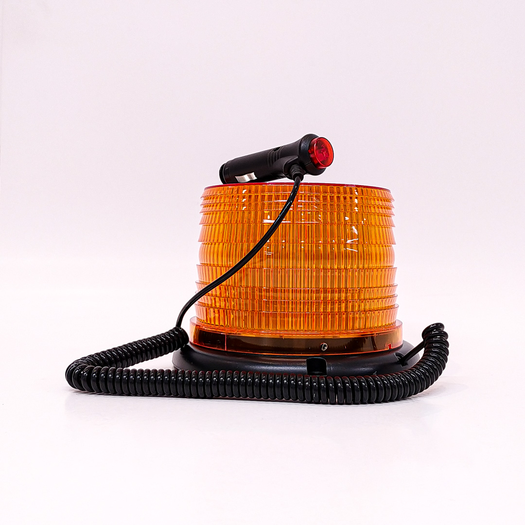 BALIZA GIRATORIA LED BALIZA GIRATORIA LED 12V - 24V COLOR AMBAR CON CONEXION A TOMA 12V - 9