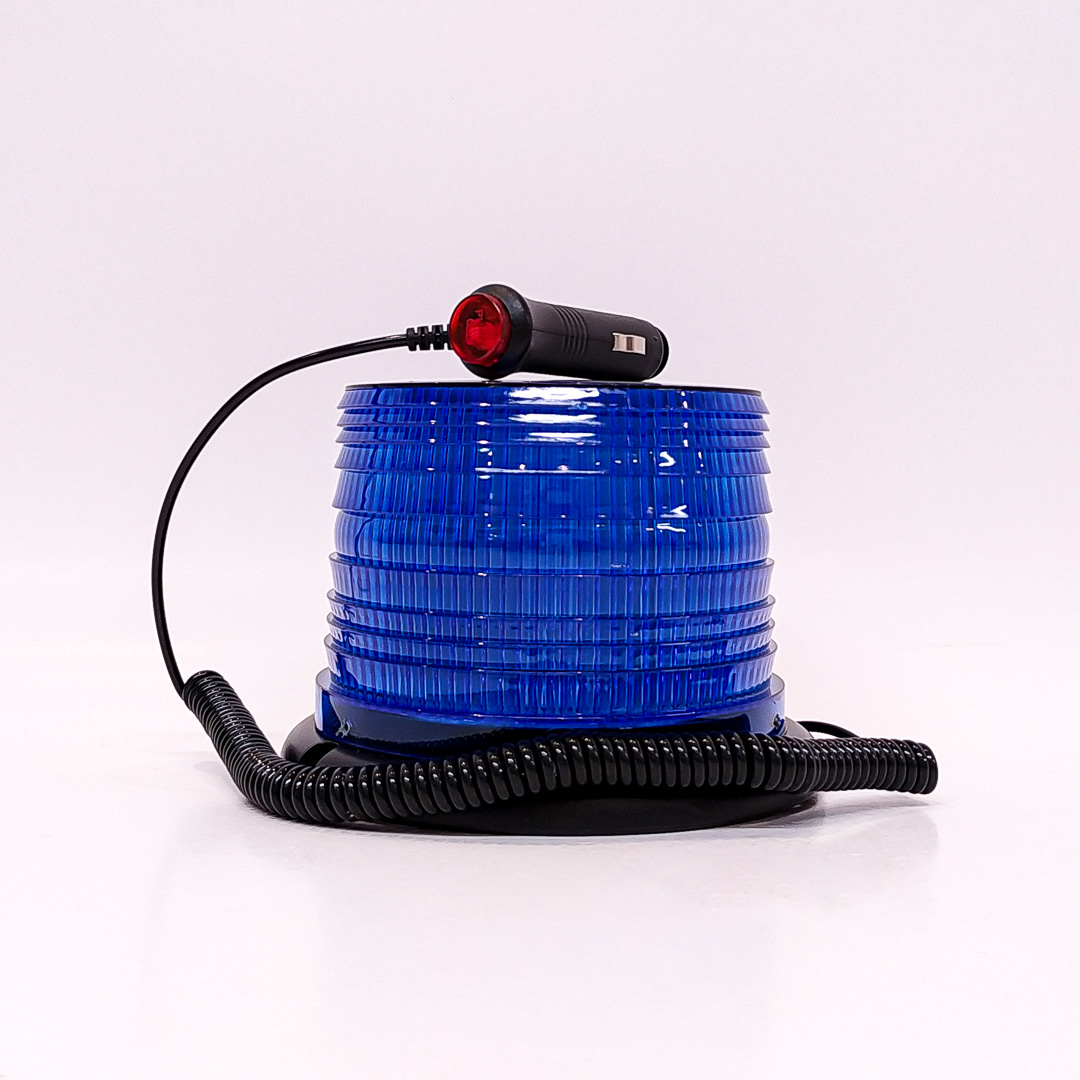 BALIZA GIRATORIA LED BALIZA GIRATORIA LED 12V - 24V COLOR AZUL CON CONEXION A TOMA 12V - 2