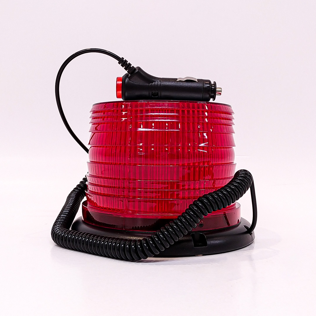 BALIZA GIRATORIA LED BALIZA GIRATORIA LED 12V - 24V COLOR ROJA CON CONEXION A TOMA 12V - 2