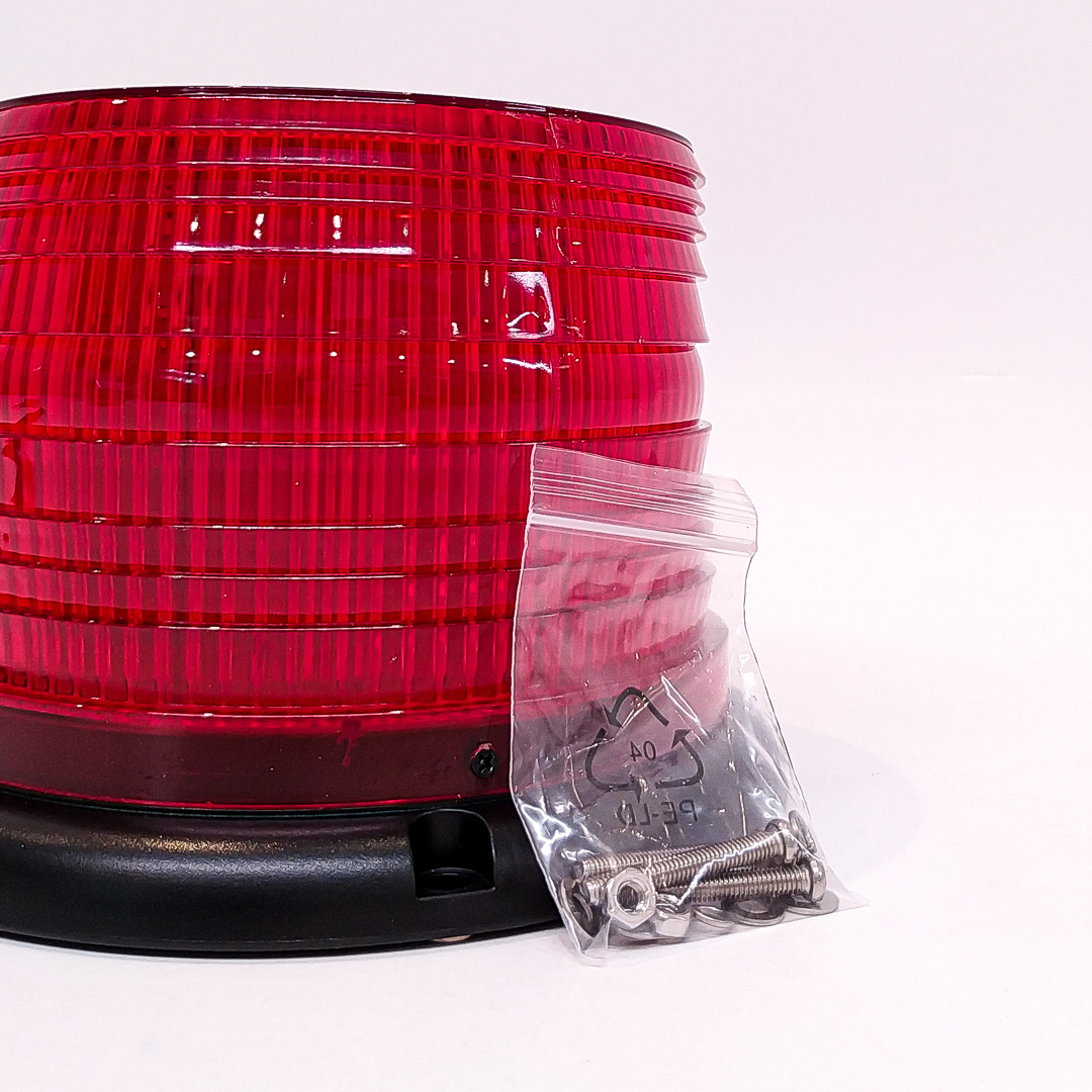 BALIZA GIRATORIA LED BALIZA GIRATORIA LED 12V - 24V COLOR ROJA CON CONEXION A TOMA 12V - 4