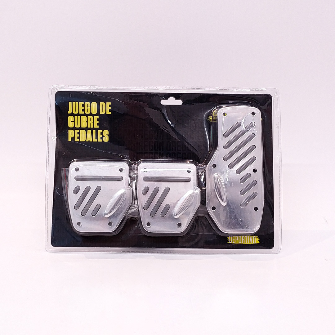 JUEG DE CUBRE PEDALES DEPORTIVO JUEG DE CUBRE PEDALES DEPORTIVO PLATEADO UNIVERSAL