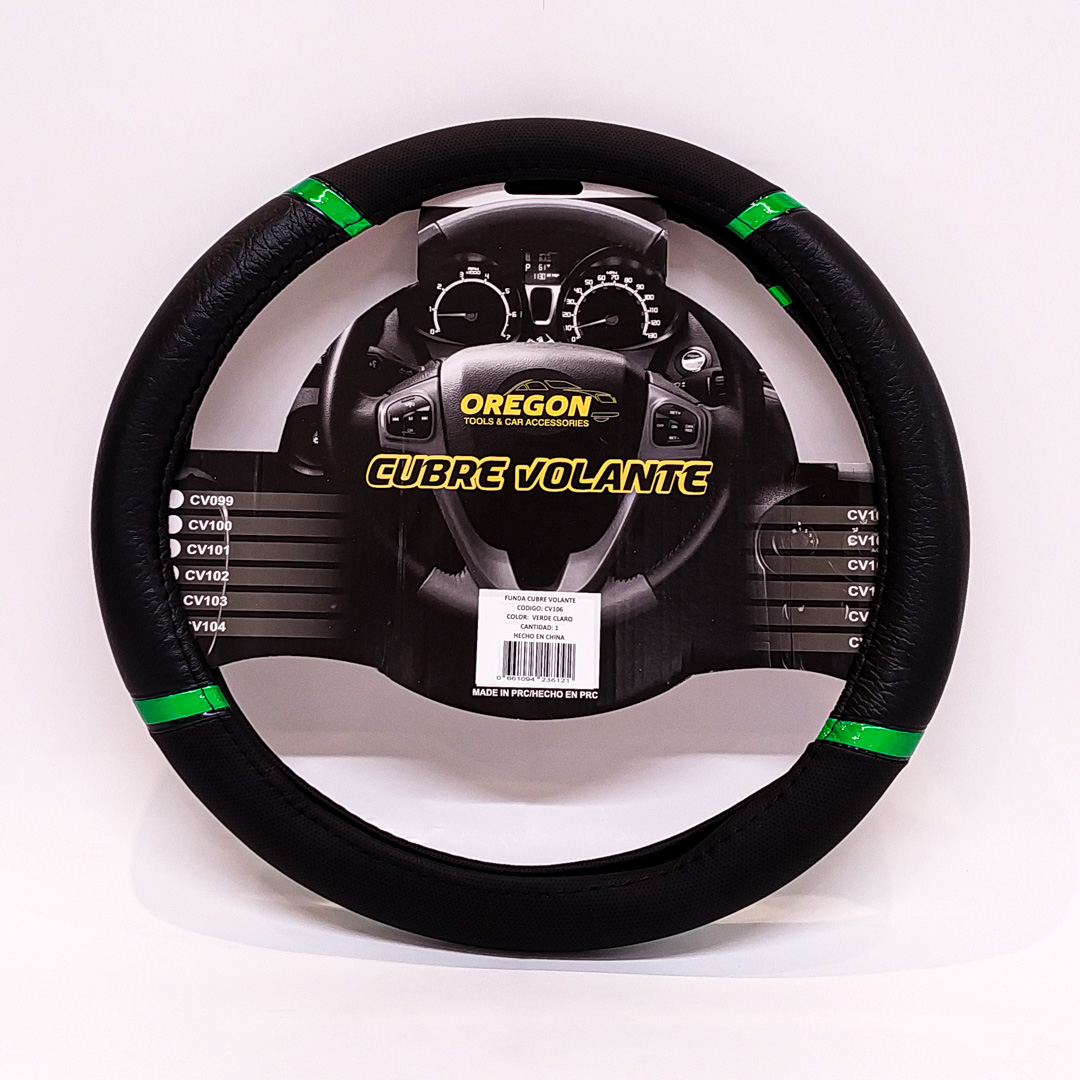 CUBRE VOLANTE MODELO DAYTONA CUERO SINTENTICO NEGRO / VERDE AGUA 38*8.2CM 25 UNIDADES POR CAJA - 2