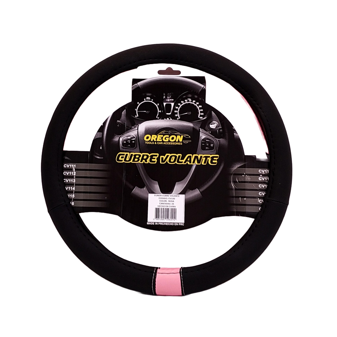CUBRE VOLANTE MODELO NEED FOR SPEED CUERO SINTENTICO NEGRO / ROSA 38*8.2CM 25 UNIDADES POR CAJA