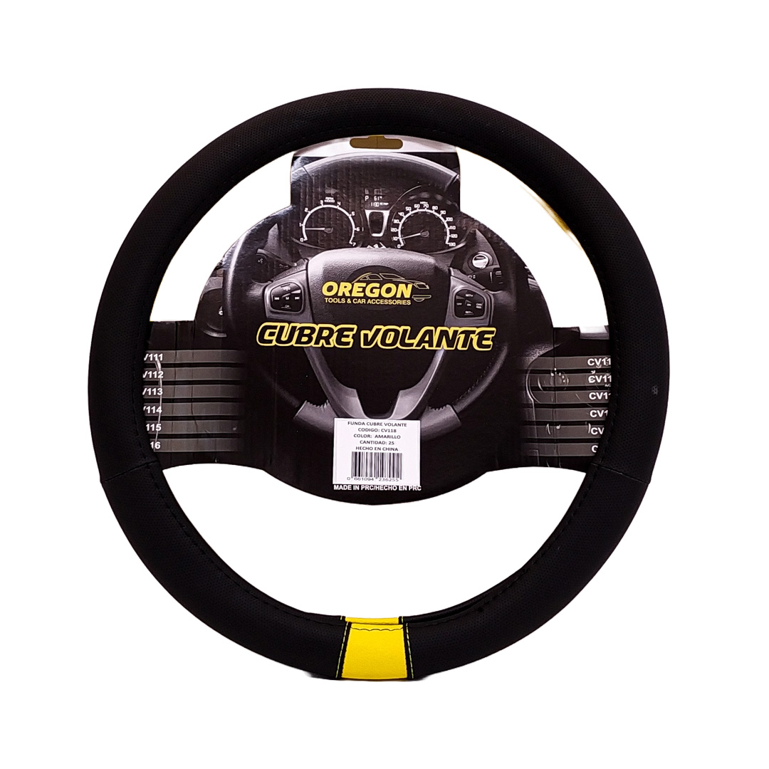 CUBRE VOLANTE MODELO NEED FOR SPEED CUERO SINTENTICO NEGRO / AMARILLO 38*8.2CMCAJA MASTER 25 UNIDADES