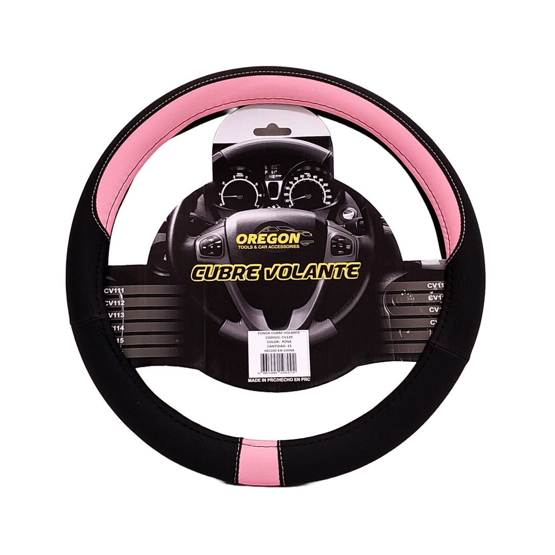 CUBRE VOLANTE MODELO NEED FOR SPEED CUERO SINTENTICO NEGRO / ROSA 38*8.2CM 25 UNIDADES POR CAJA - 2