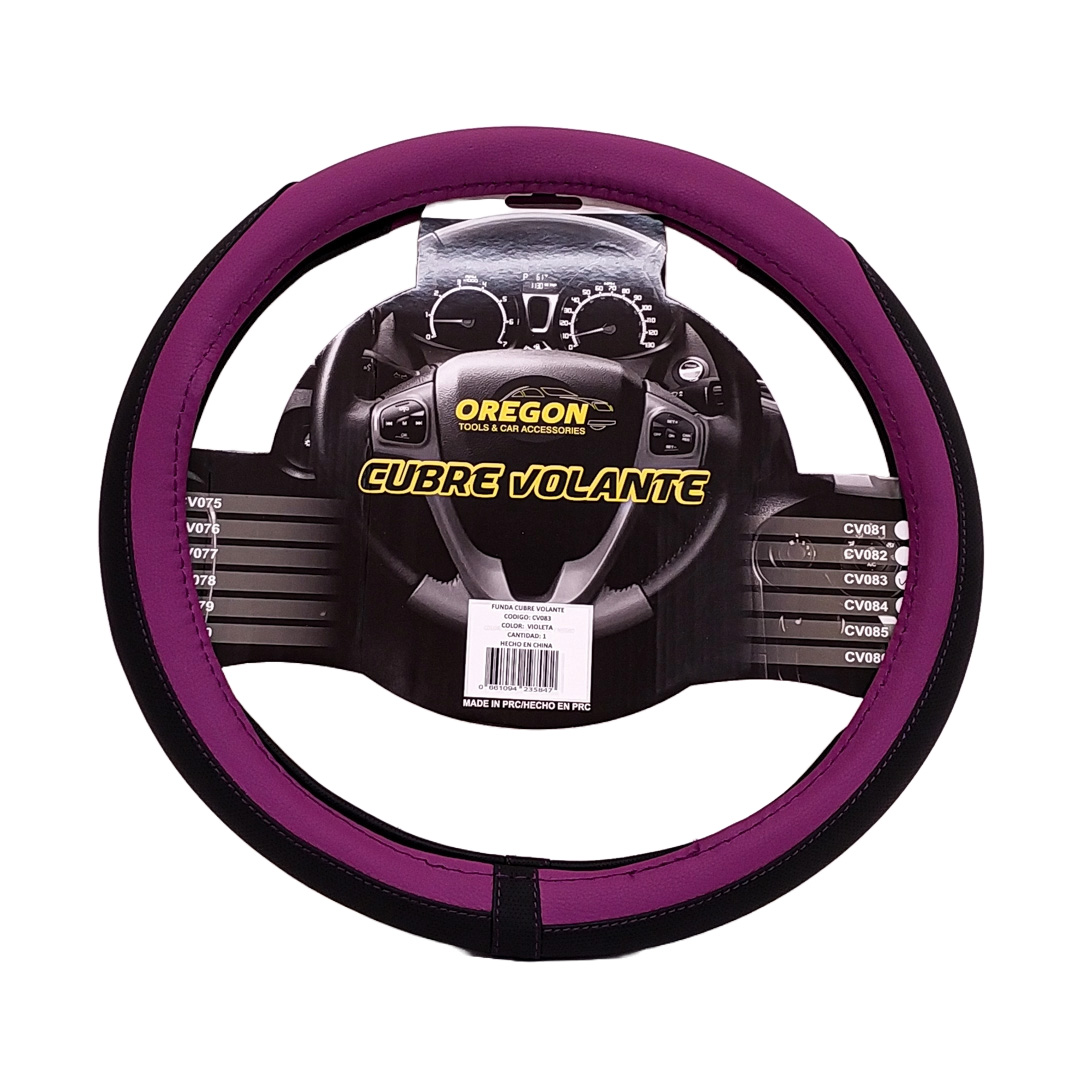 CUBRE VOLANTE MODELO TC2000 CUERO SINTENTICO NEGRO / VIOLETA 38*8.2CMCAJA MASTER 25 UNIDADES - 3
