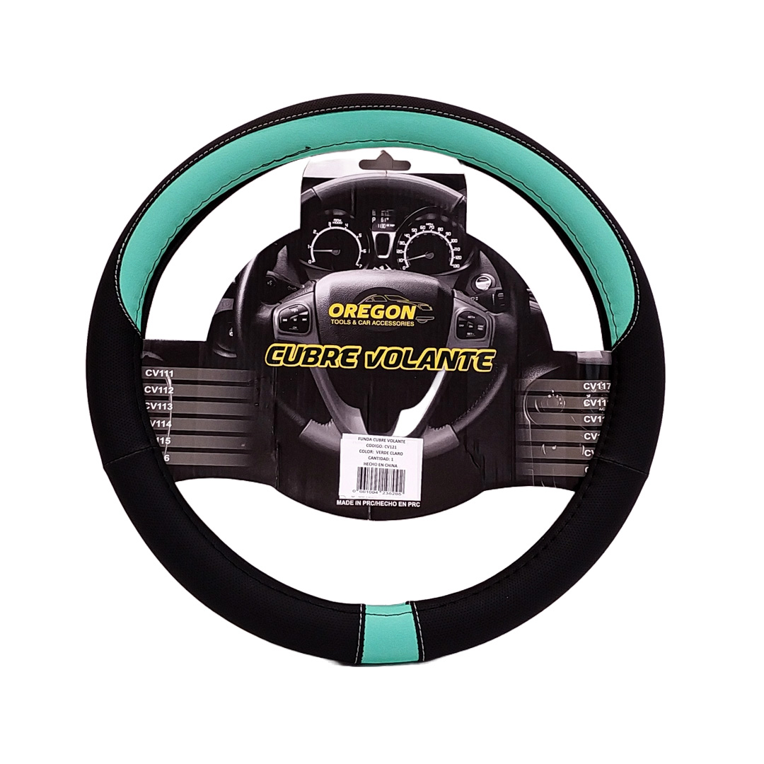 CUBRE VOLANTE MODELO NEED FOR SPEED CUERO SINTENTICO NEGRO / VERDE AGUA 38*8.2CM 25 UNIDADES POR CAJA