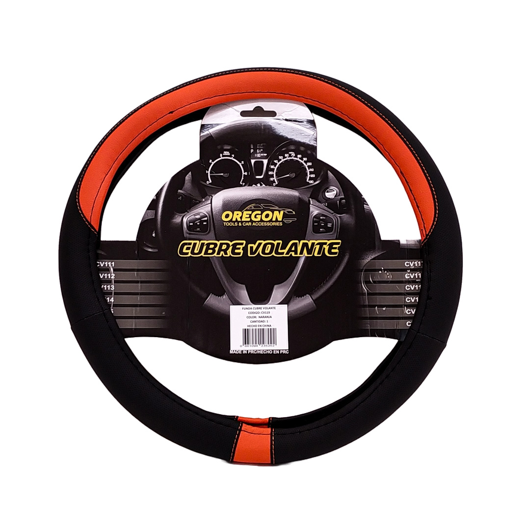 CUBRE VOLANTE MODELO NEED FOR SPEED CUERO SINTENTICO NEGRO / NARANJA 38*8.2CM 25 UNIDADES POR CAJA - 2