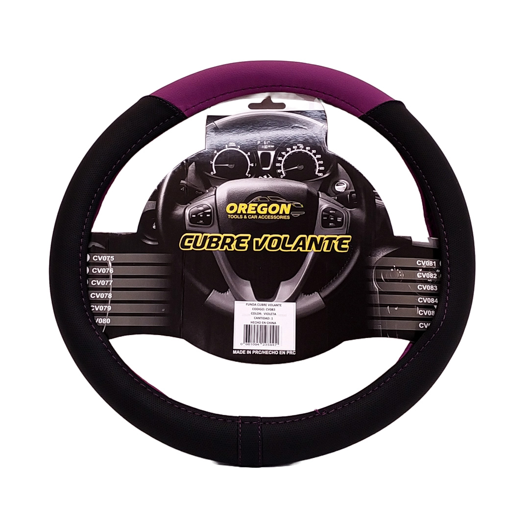 CUBRE VOLANTE MODELO TC2000 CUERO SINTENTICO NEGRO / VIOLETA 38*8.2CMCAJA MASTER 25 UNIDADES - 4
