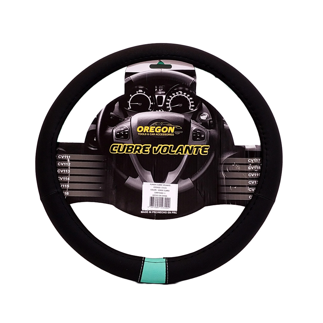 CUBRE VOLANTE MODELO NEED FOR SPEED CUERO SINTENTICO NEGRO / VERDE AGUA 38*8.2CM 25 UNIDADES POR CAJA - 2