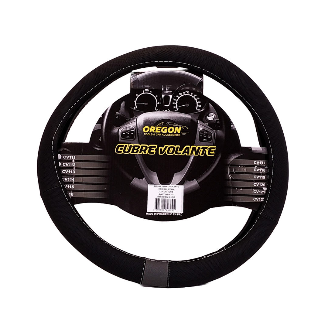CUBRE VOLANTE MODELO NEED FOR SPEED CUERO SINTENTICO NEGRO / GRIS 38*8.2CM 25 UNIDADES POR CAJA - 2