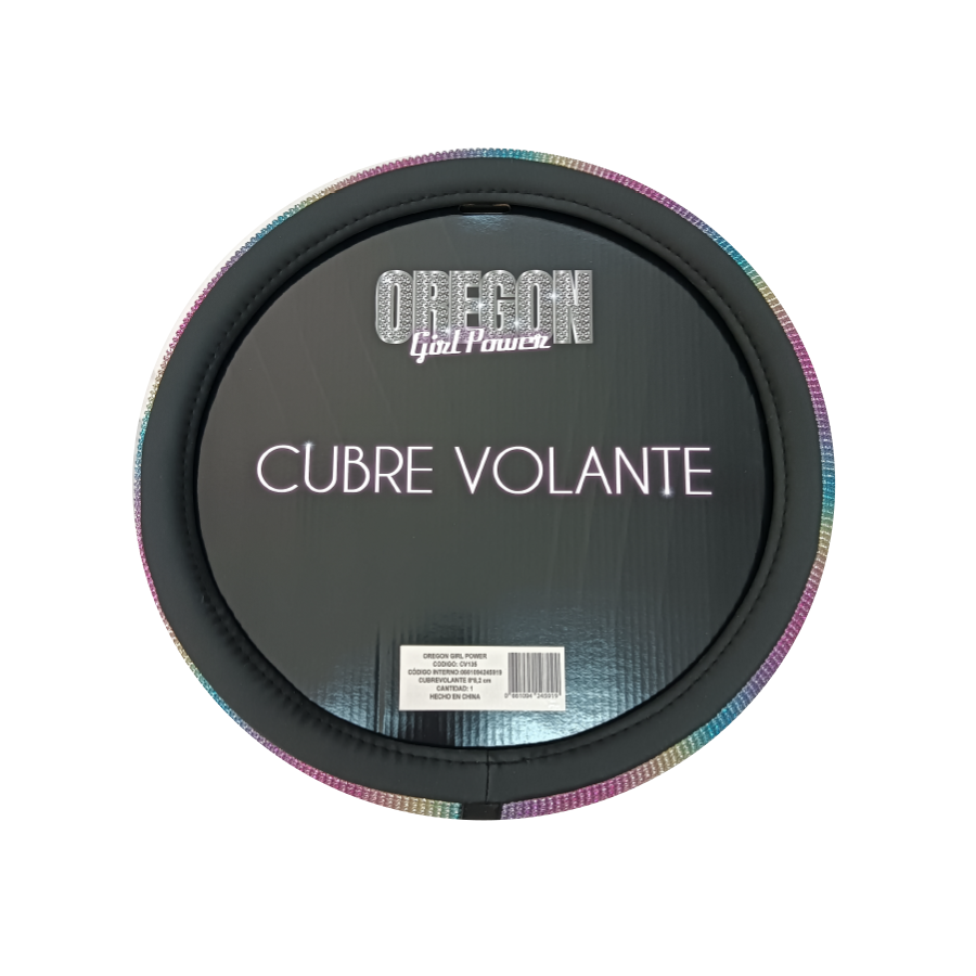 CUBRE VOLANTE GIRLS POWER - DIAMANTE ARCOIRIS 38CM