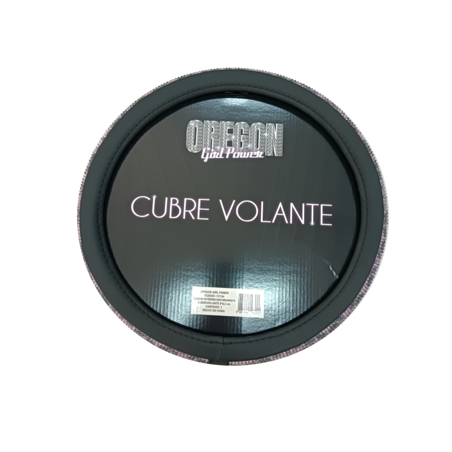 CUBRE VOLANTE GIRLS POWER - DIAMANTE ROSA LEOPARDO 38CM
