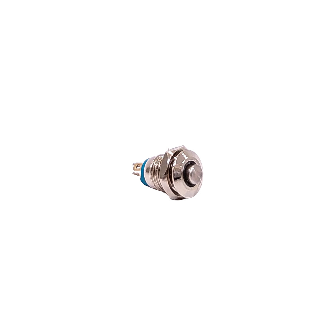 INTERRUPTOR UNIVERSAL BOTON METALICO PULSADORFLAT 8MMBACKLIGHT LED AZUL