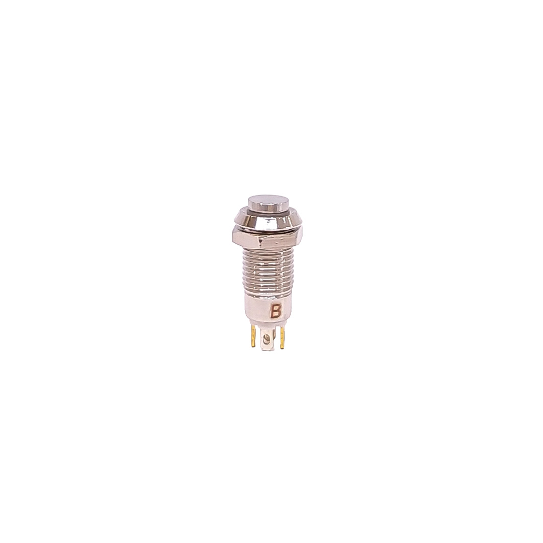 INTERRUPTOR UNIVERSAL BOTON METALICO SELF LOCKFLAT 8MMBACKLIGHT LED AZUL