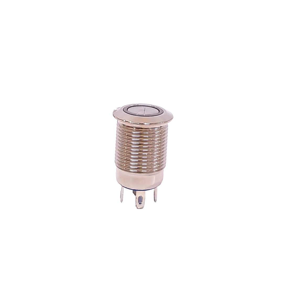 INTERRUPTOR UNIVERSAL BOTON METALICO PULSADORFLAT 12MMBACKLIGHT LED AZUL