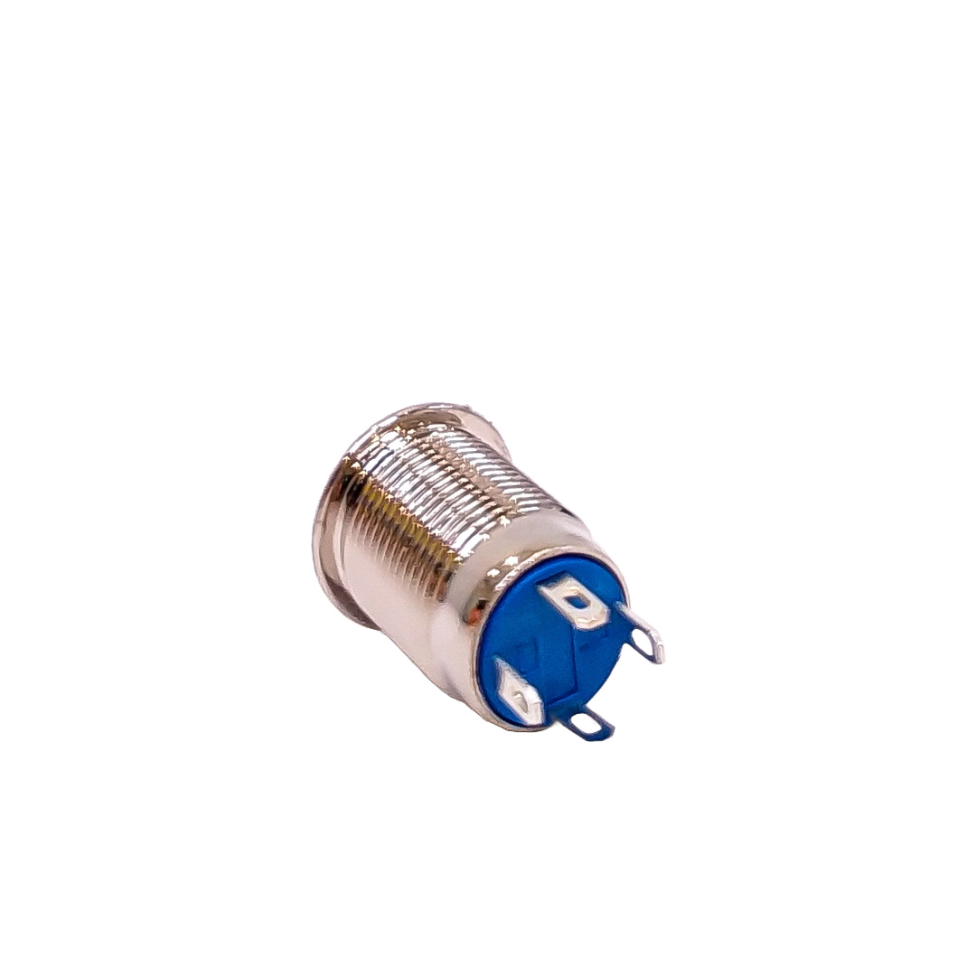 INTERRUPTOR UNIVERSAL BOTON METALICO PULSADORFLAT 12MMBACKLIGHT LED AZUL - 2