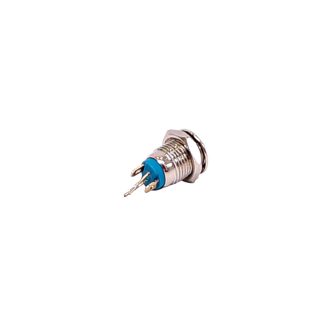 INTERRUPTOR UNIVERSAL BOTON METALICO PULSADORFLAT 8MMBACKLIGHT LED AZUL - 2