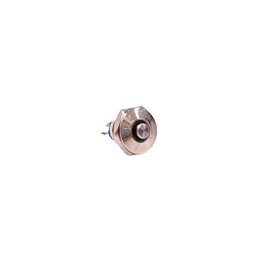 INTERRUPTOR UNIVERSAL BOTON METALICO PULSADORFLAT 10MMBACKLIGHT LED BLANCO