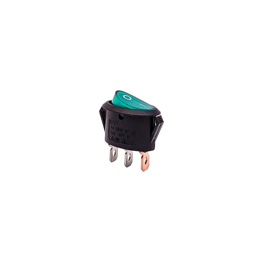 INTERRUPTOR BASCULANTE INTERRUPTOR BASCULANTE 12V-24V - 3 PIN ENCENDIDO APAGADO INDICADOR LED: VERDE
