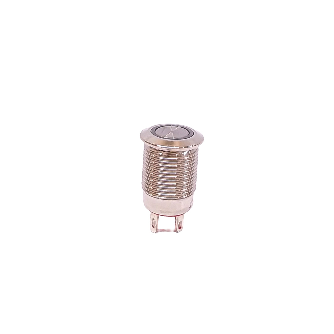 INTERRUPTOR UNIVERSAL BOTON METALICO PULSADORFLAT 12MMBACKLIGHT LED ROJO - 2
