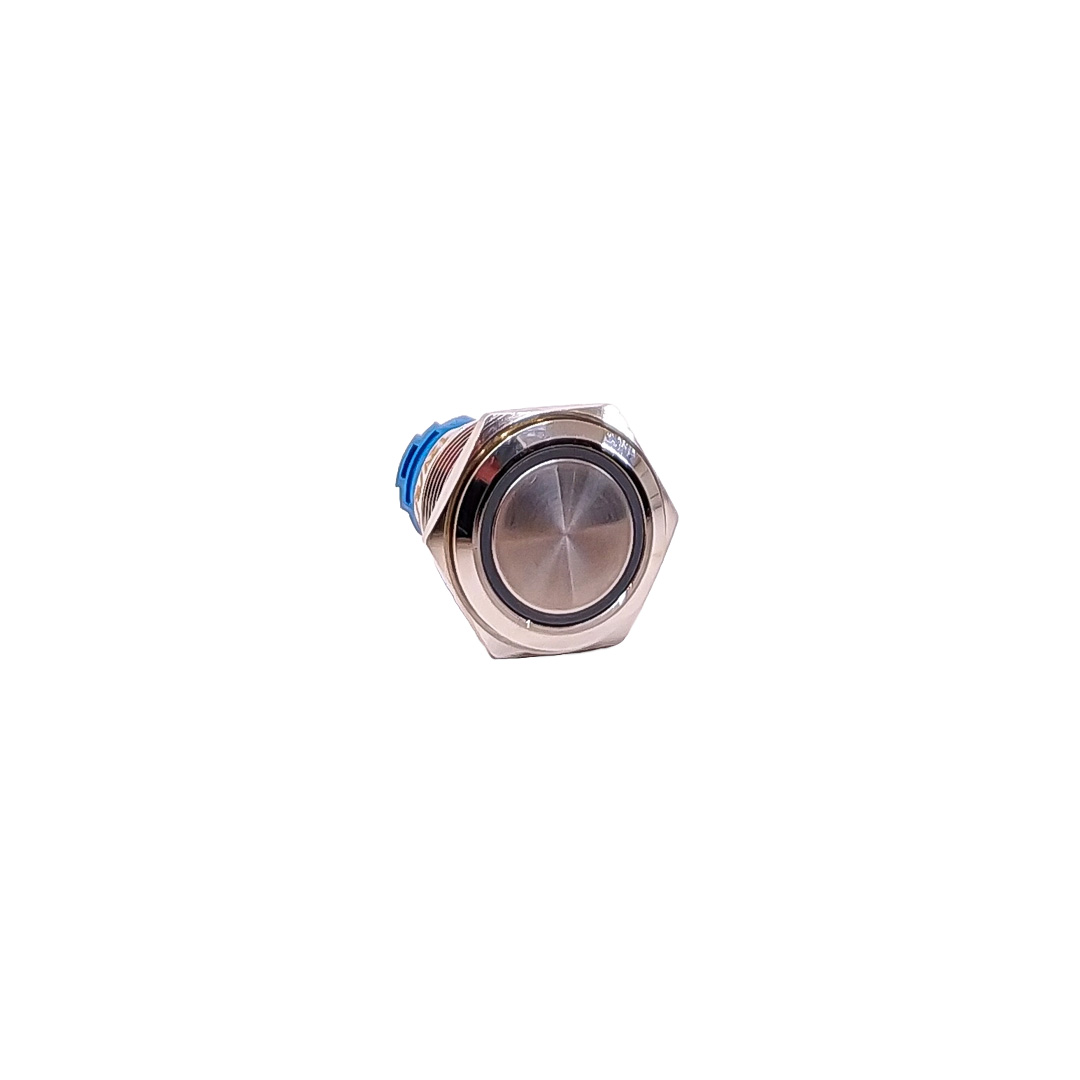 INTERRUPTOR UNIVERSAL BOTON METALICO SELF LOCKFLAT 16MMBACKLIGHT LED ROJO - 3