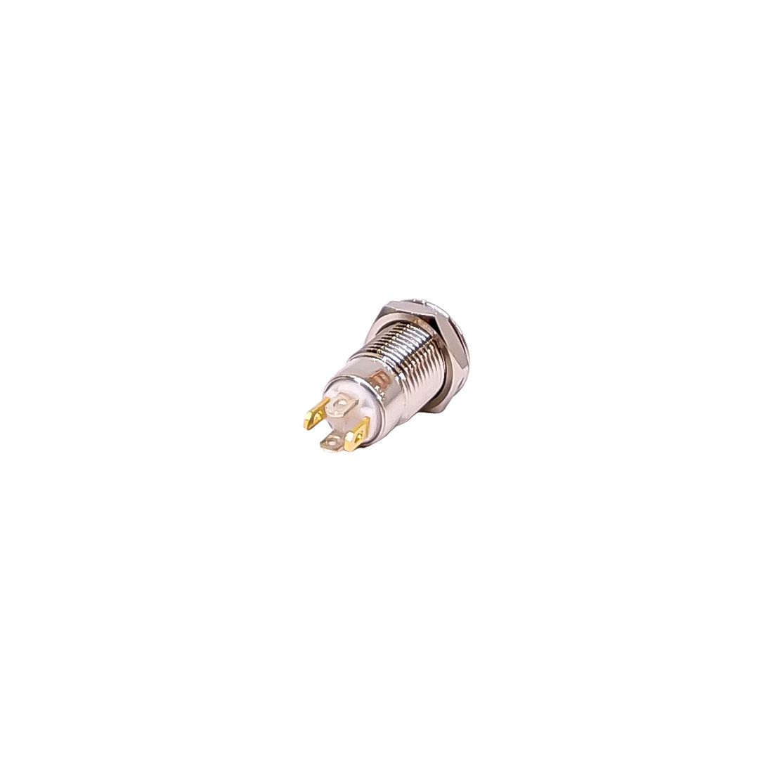 INTERRUPTOR UNIVERSAL BOTON METALICO SELF LOCKFLAT 8MMBACKLIGHT LED AZUL - 2