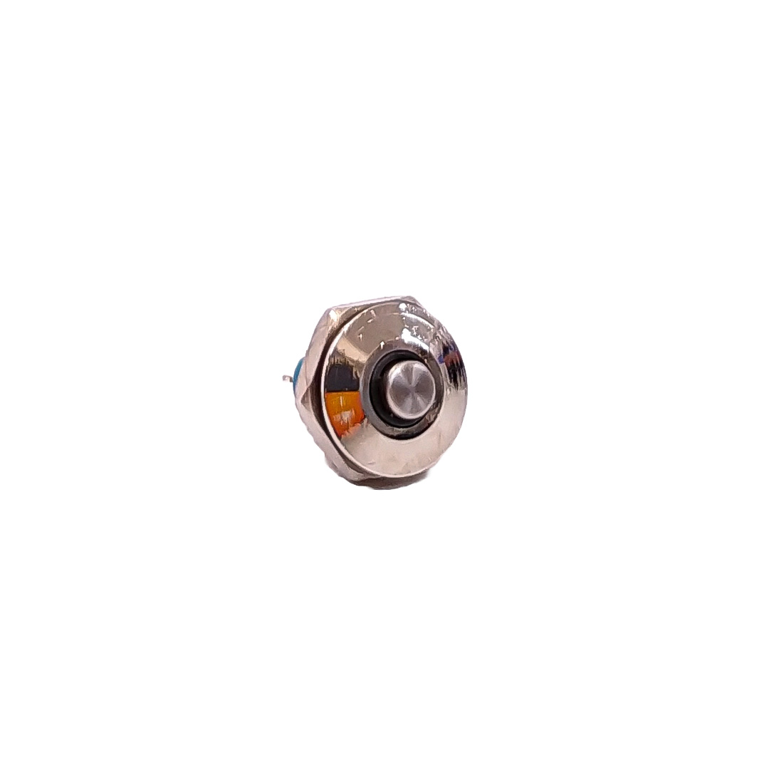 INTERRUPTOR UNIVERSAL BOTON METALICO PULSADORFLAT 10MMBACKLIGHT LED ROJO - 2