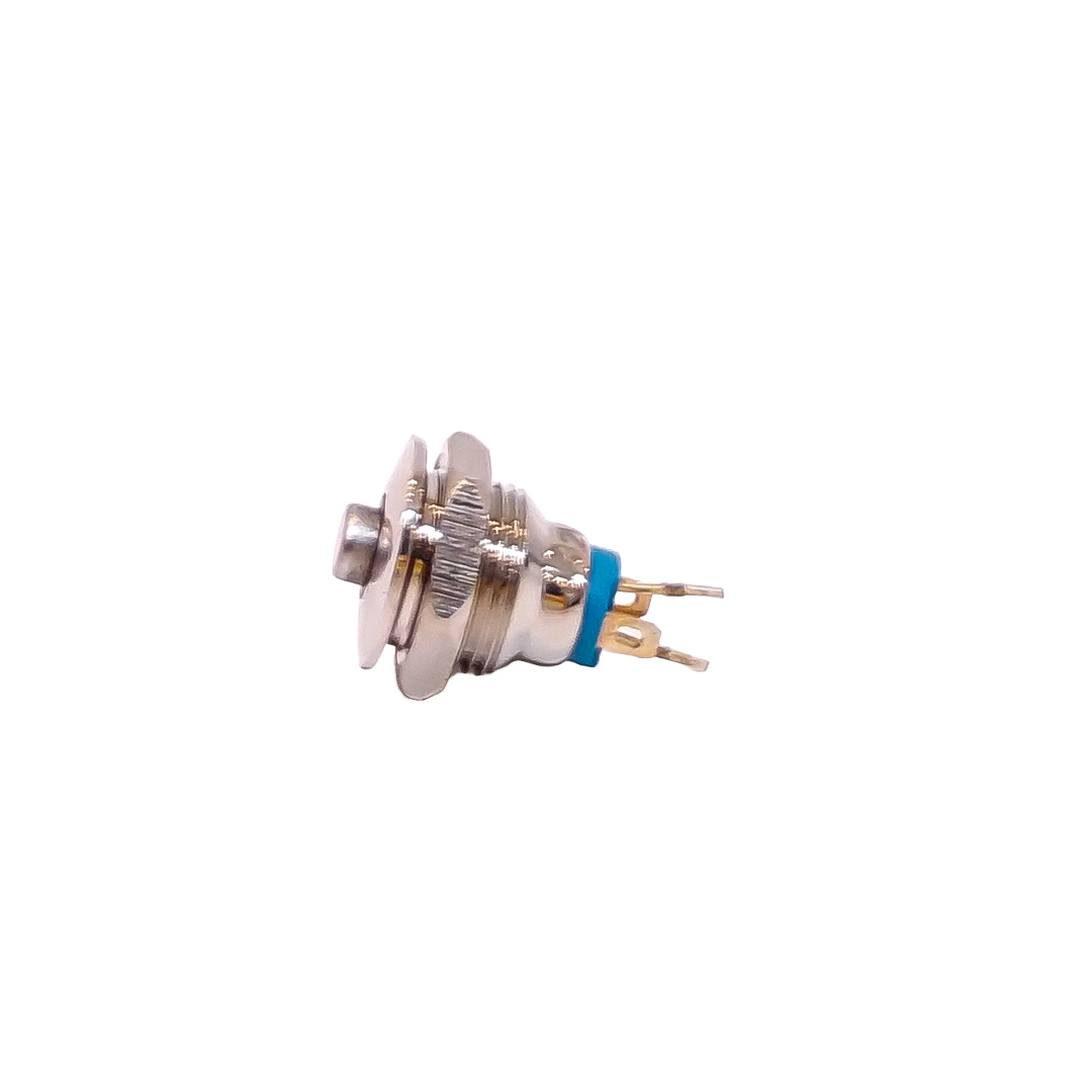 INTERRUPTOR UNIVERSAL BOTON METALICO PULSADORFLAT 10MMBACKLIGHT LED AZUL