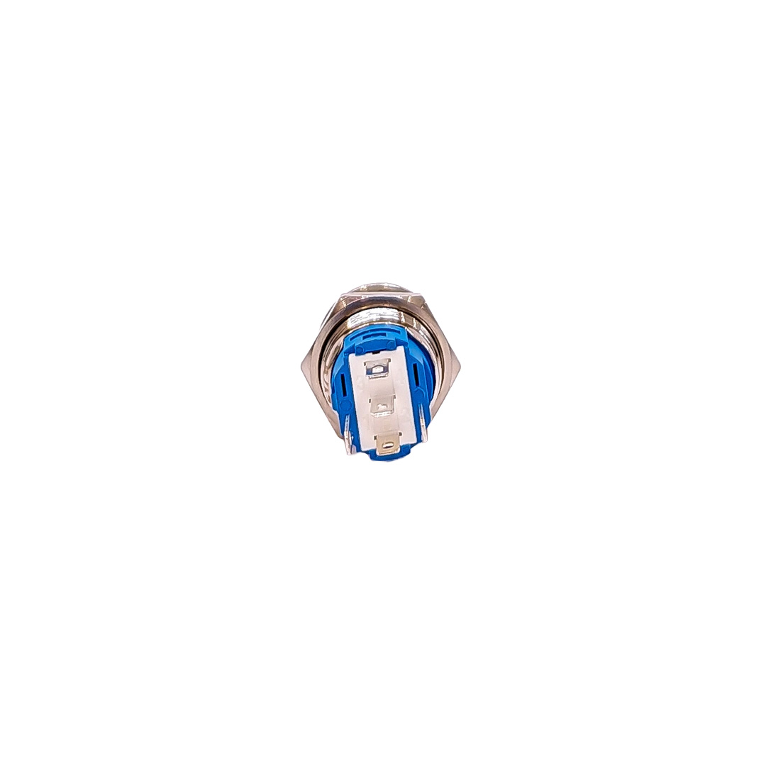INTERRUPTOR UNIVERSAL BOTON METALICO PULSADORFLAT 16MMBACKLIGHT LED BLANCO - 2