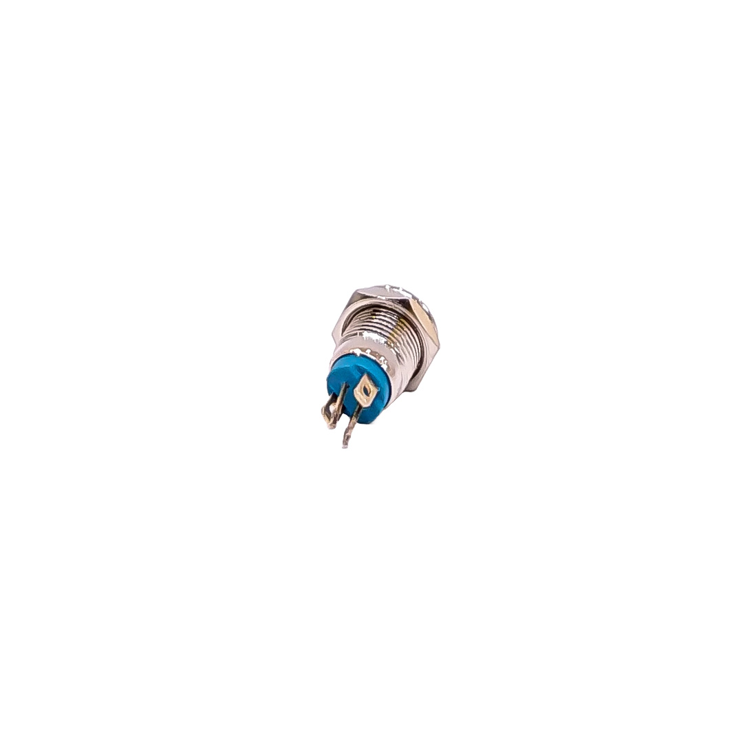 INTERRUPTOR UNIVERSAL BOTON METALICO PULSADORFLAT 8MMBACKLIGHT LED BLANCO