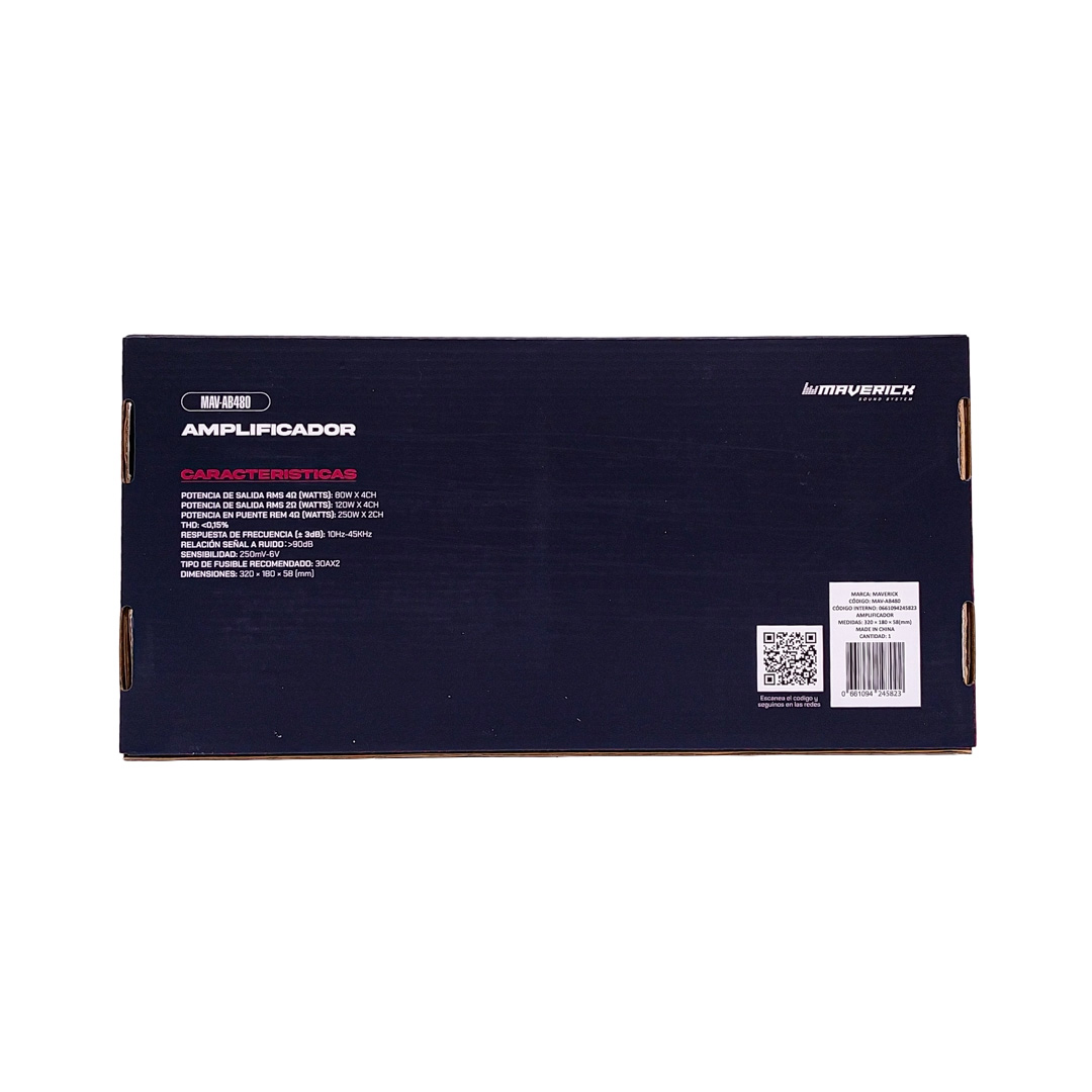 AMPLIFICADOR - POTENCIA CLASE AB - 4 CANALES 80 WATTS - 3