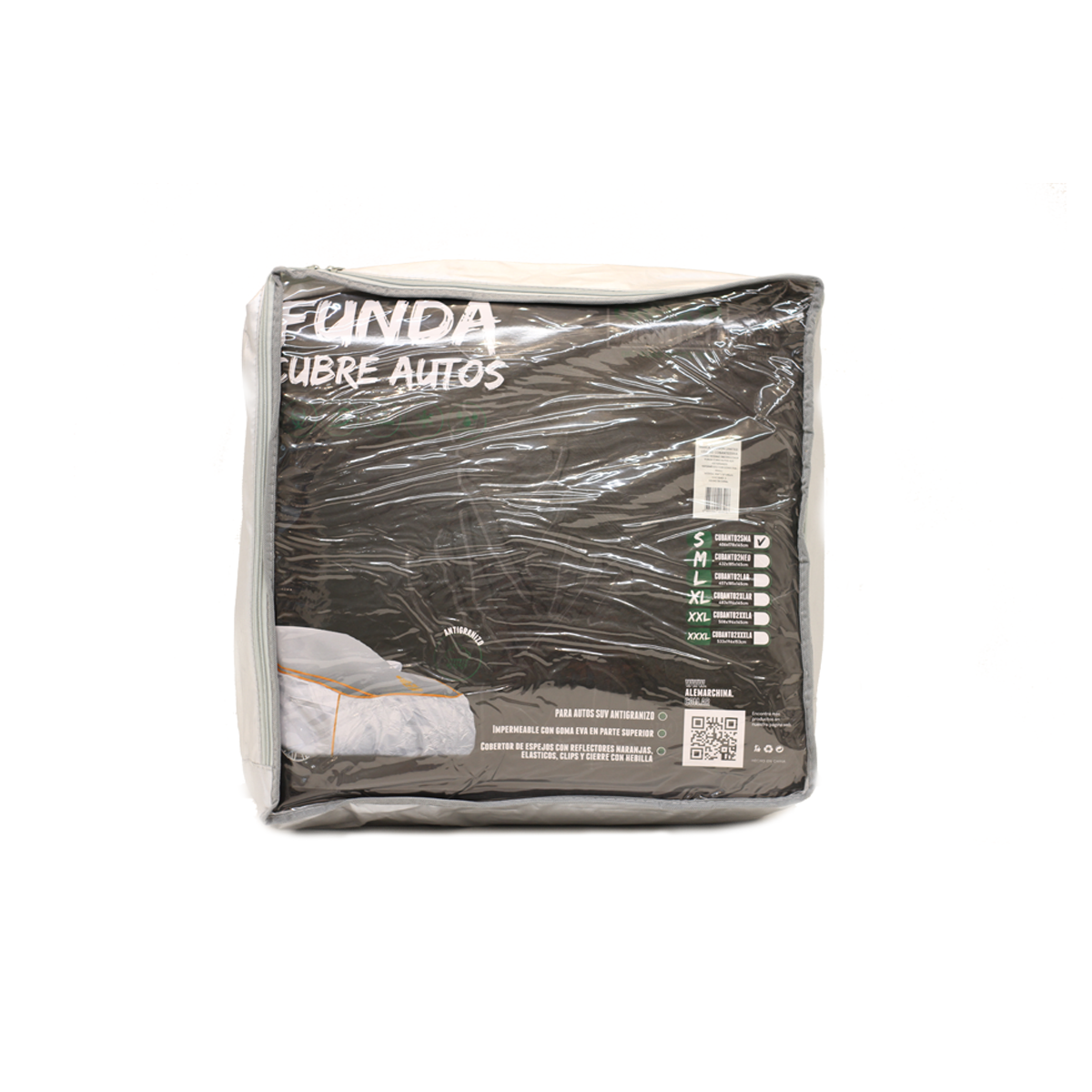 FUNDA CUBRE AUTOS PARA AUTOS SEDAN EXTRA EXTRA LARGE 508X178X119CM. LOGO DAKAR. GOMA EVA CUBREINDO LA PARTE SUPERIOR.  REFLECTORES NARANJAS, ELASTICO, CLIPS Y CIERRE.. - 6