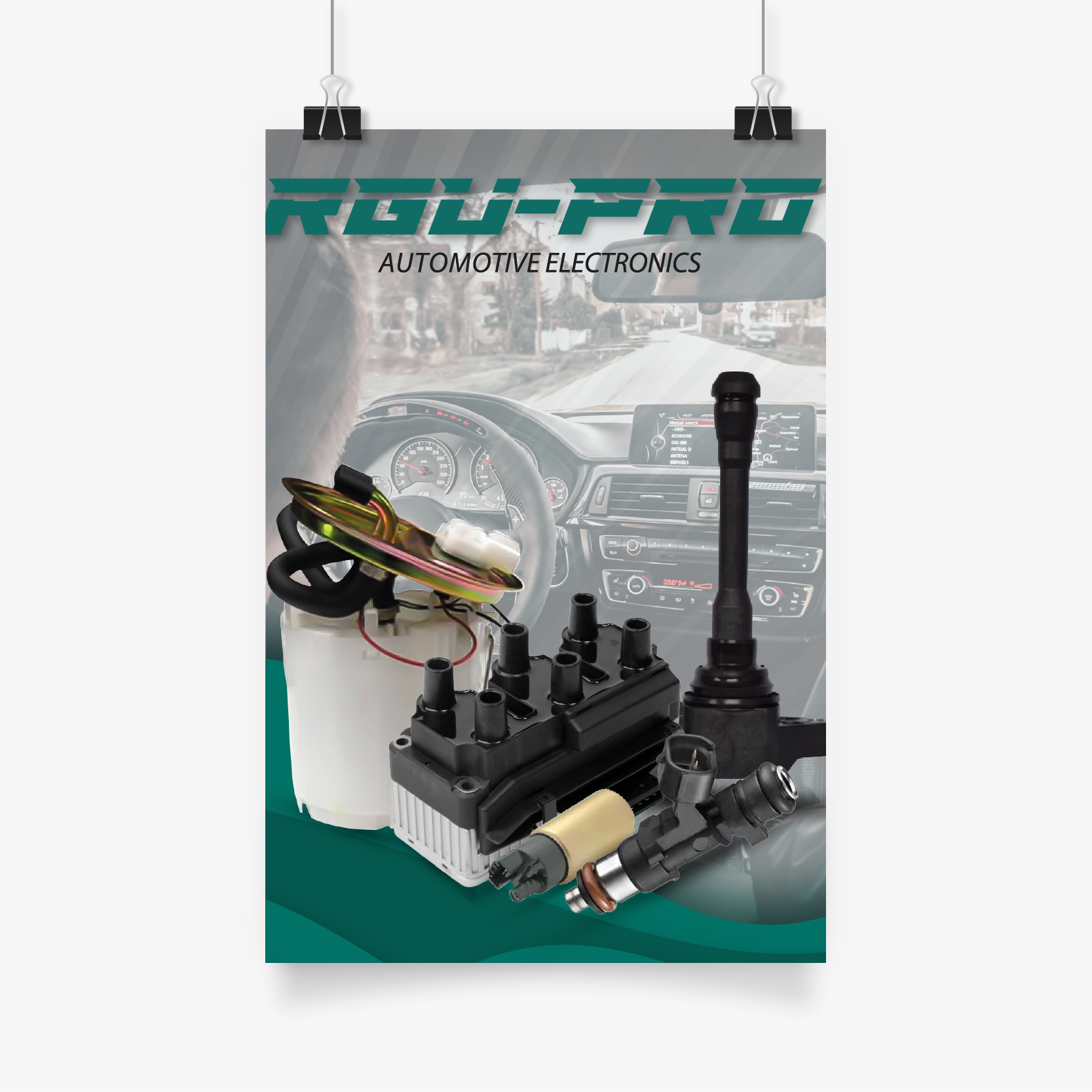 POSTER PUBLICITARIO MARCA RGU PRO