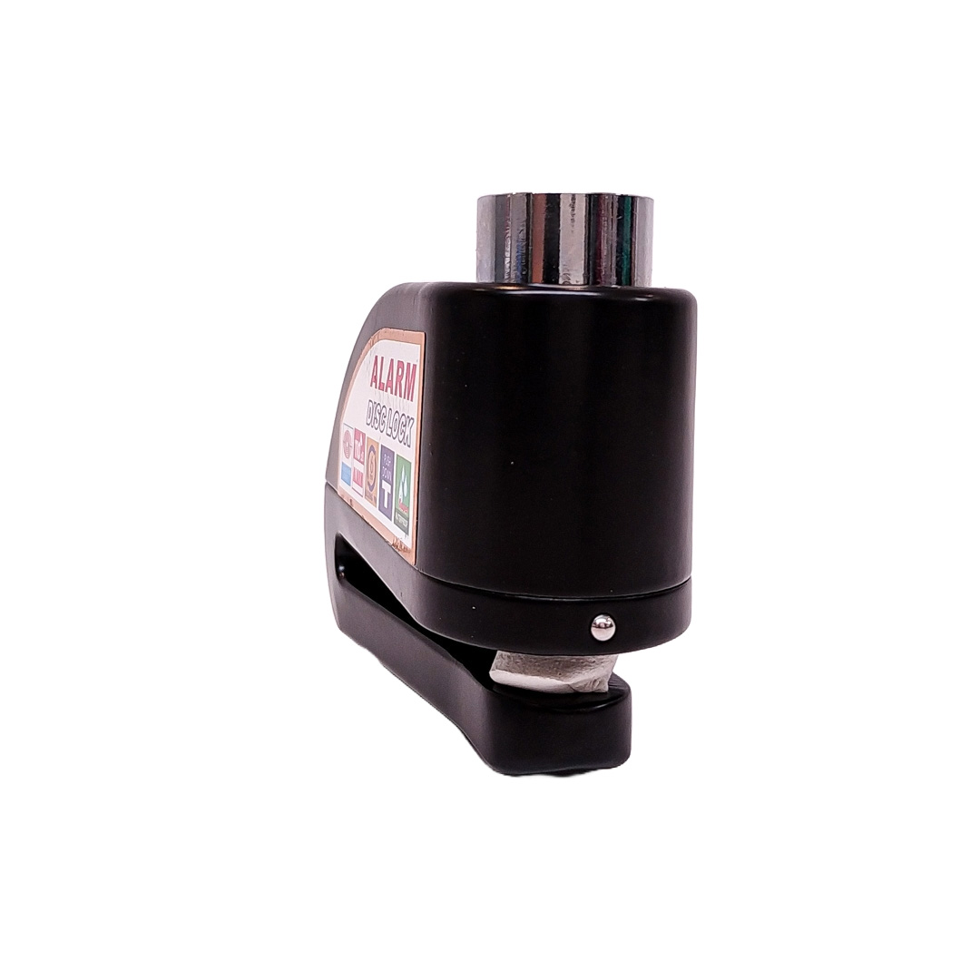 TRABA DISCO CON ALARMA CANDADO BLINDADO CON ALARMA  COLOR NEGRO PARA DISCO DE MOTO / BICI Y DOS LLAVES - 3