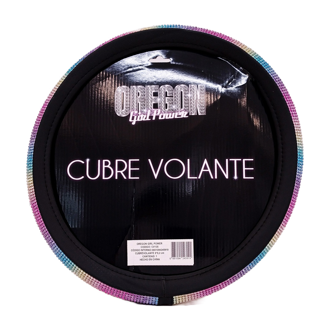 CUBRE VOLANTE GIRLS POWER - DIAMANTE ARCOIRIS 38CM - 2