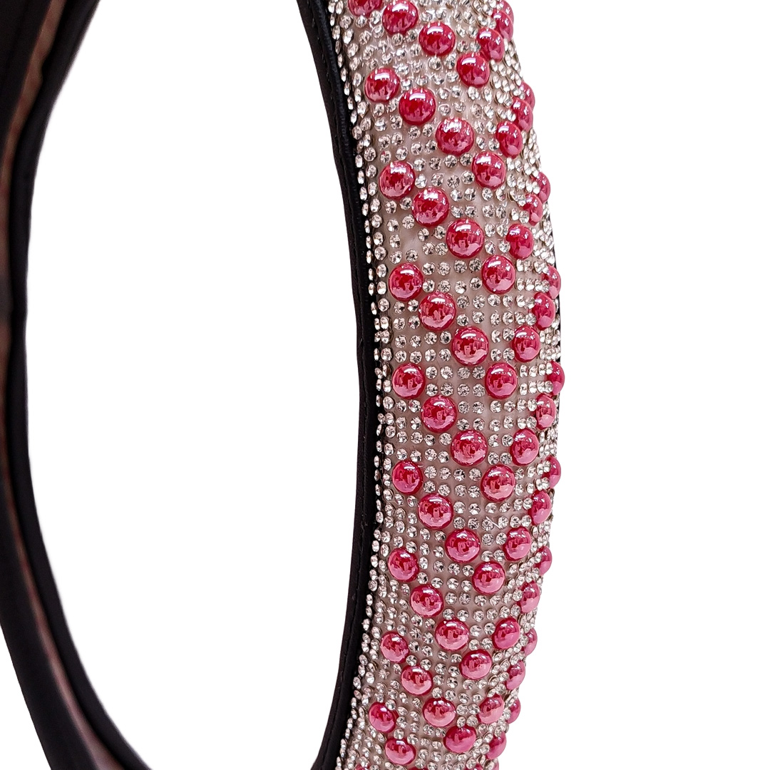 CUBRE VOLANTE GIRLS POWER - TELA COCODRILO ROSA 38CM - 3