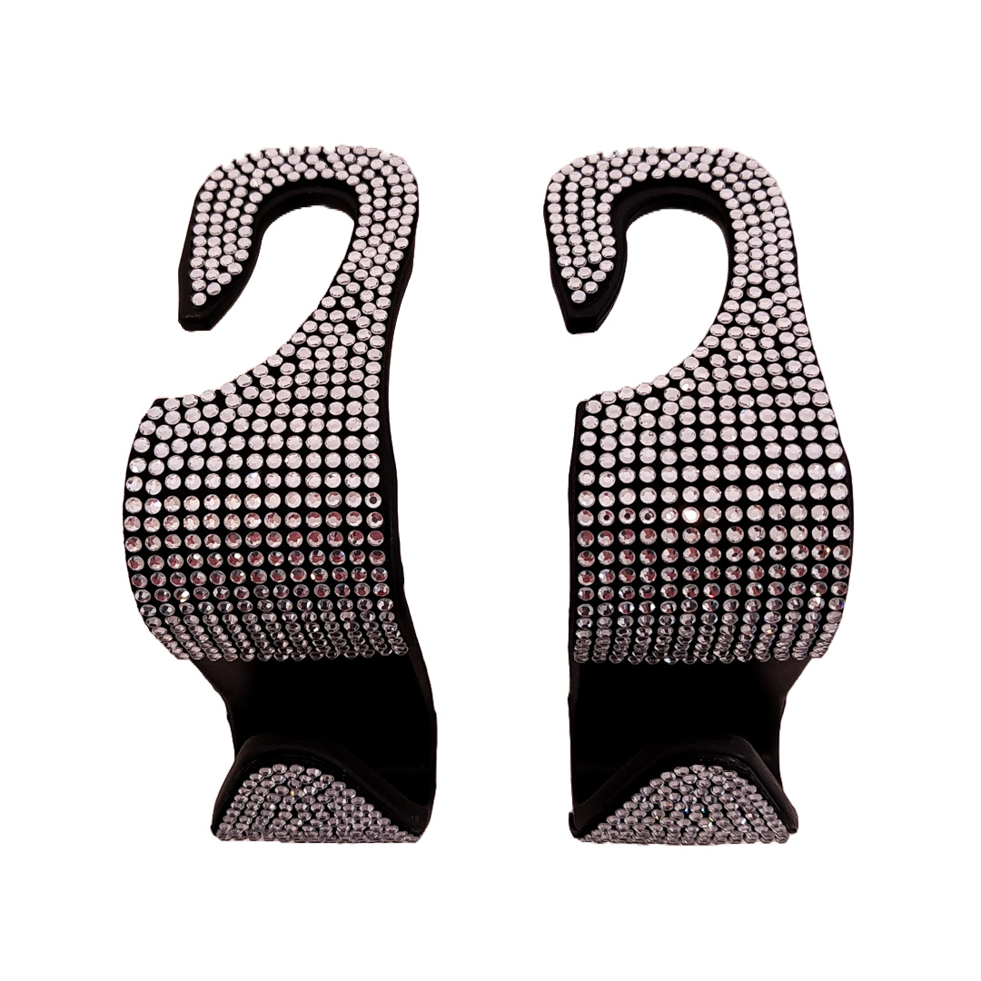 GANCHO MULTIUSO GIRLS POWER - GANCHO PARA ASIENTO TRASERO - BLING BLING DIAMANTE PLATA - 2