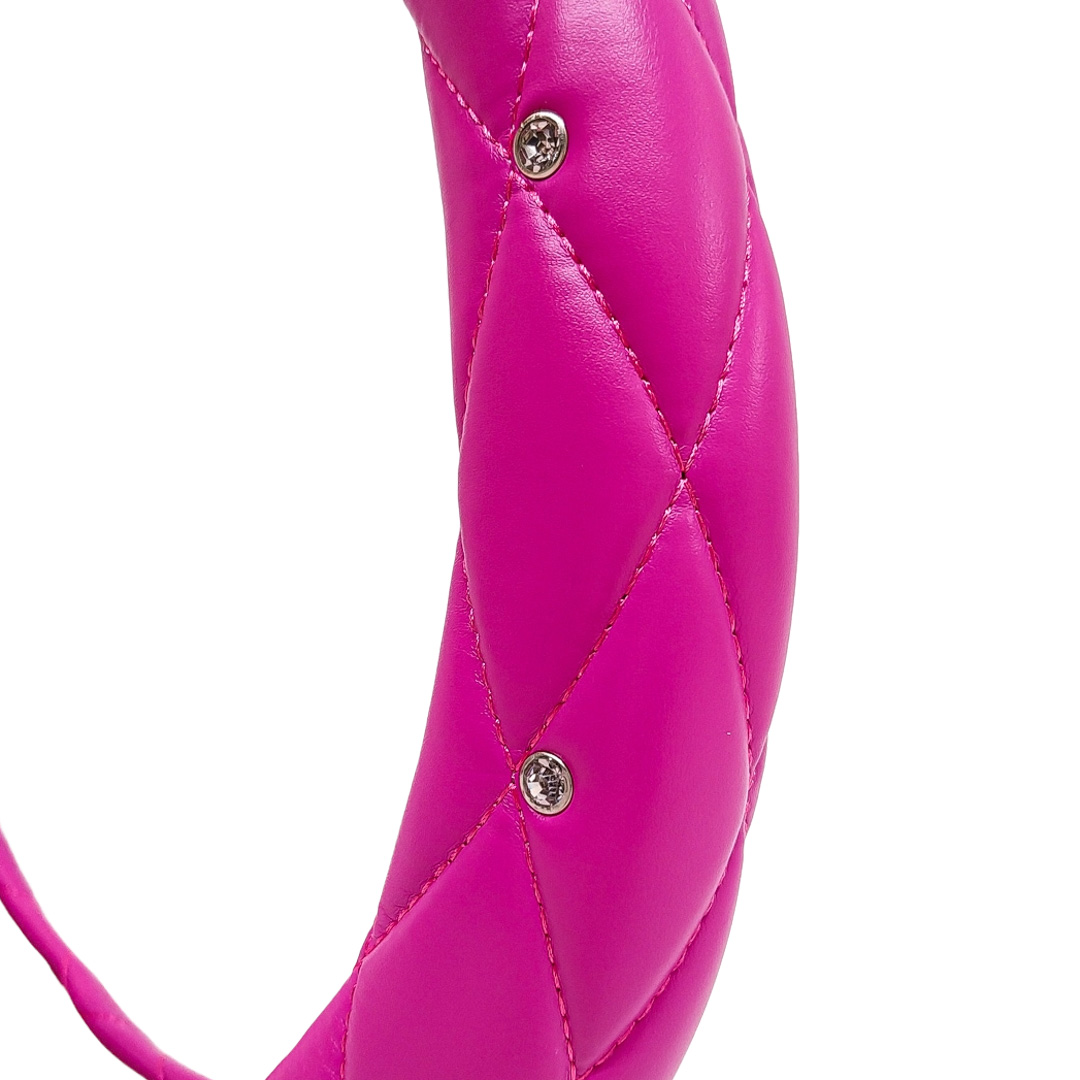 CUBRE VOLANTE GIRLS POWER - CUERO ROSA CON DIAMANTES 38CM - 3
