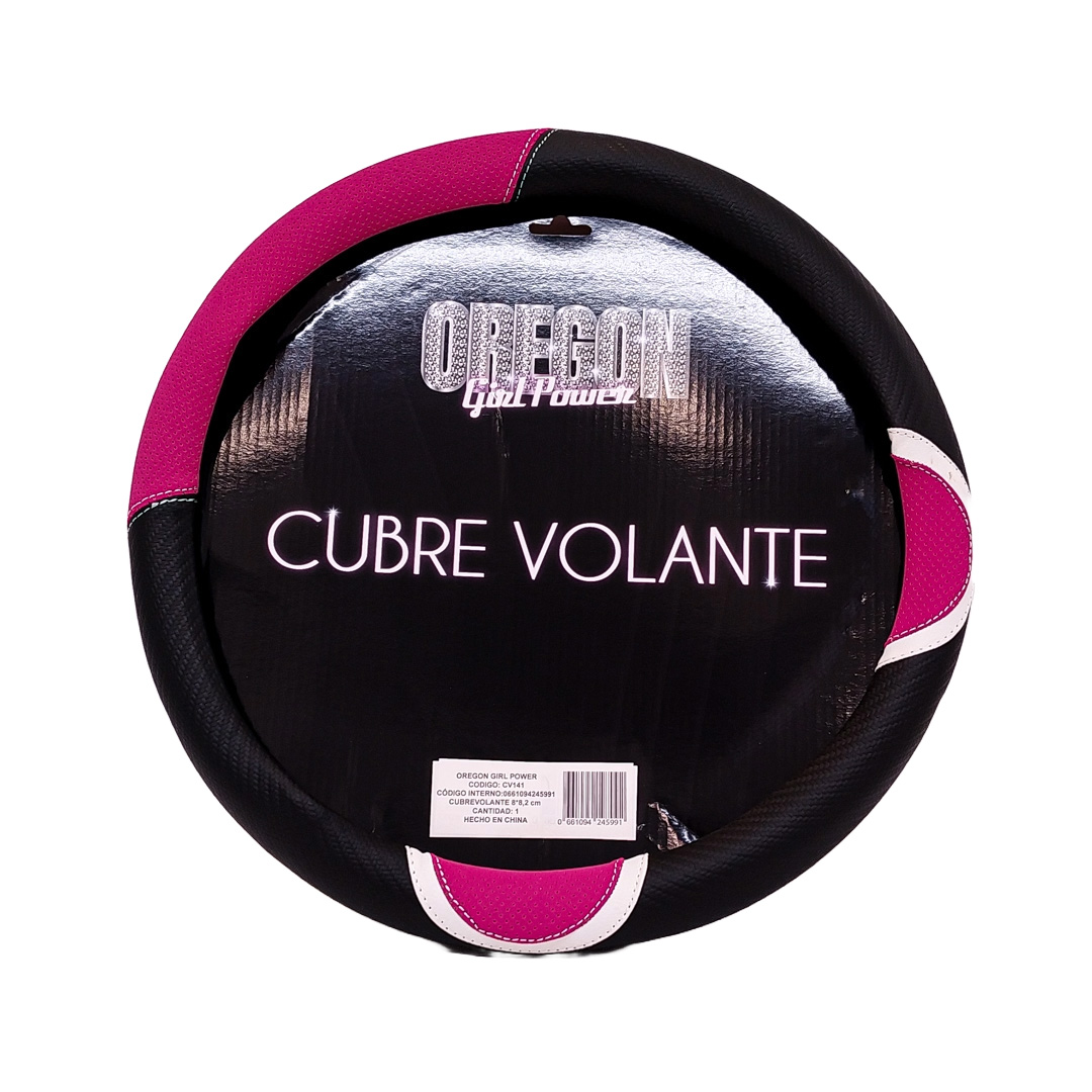 CUBRE VOLANTE GIRLS POWER - TEDDY ROSA / NEGRO 38CM - 2
