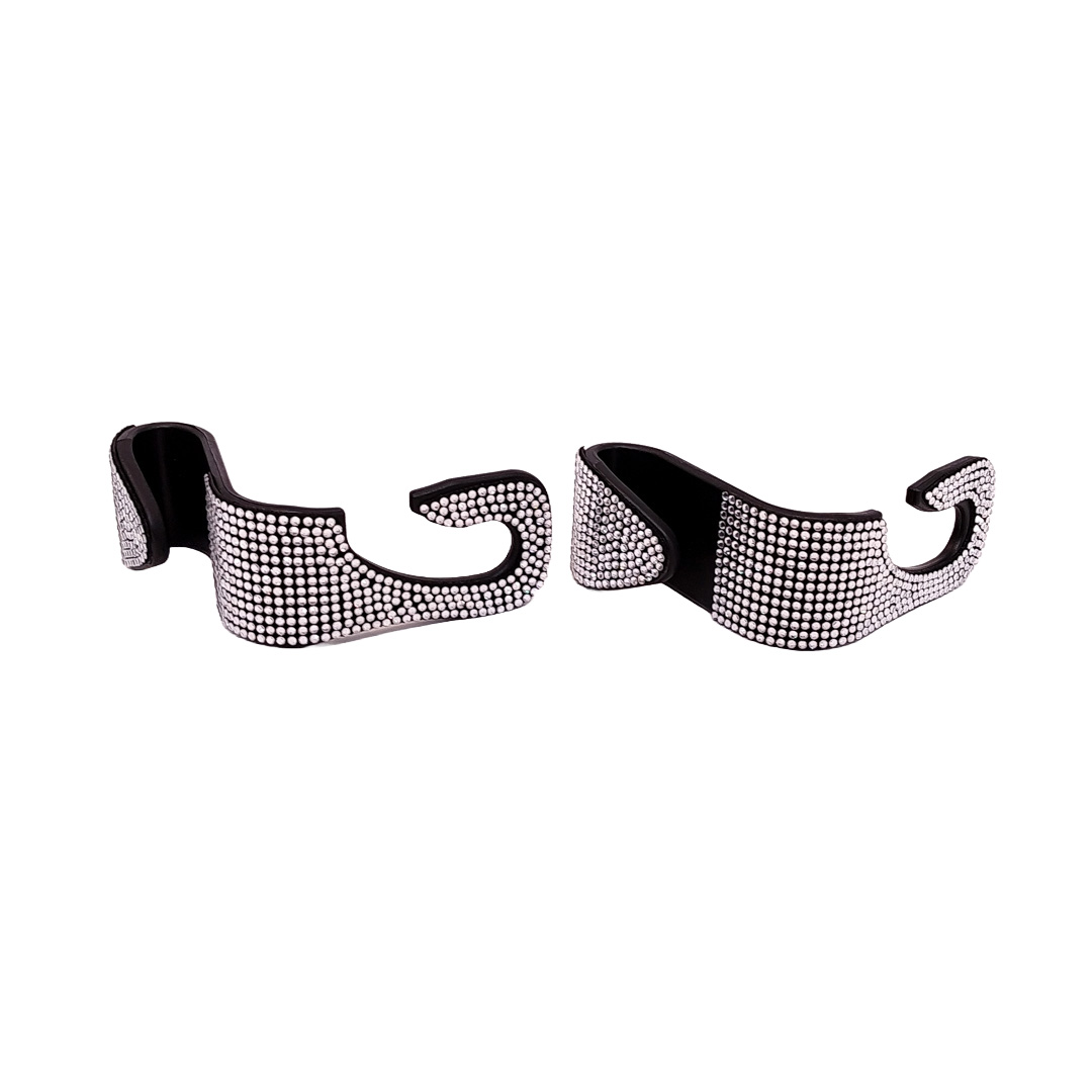 GANCHO MULTIUSO GIRLS POWER - GANCHO PARA ASIENTO TRASERO - BLING BLING DIAMANTE PLATA - 4