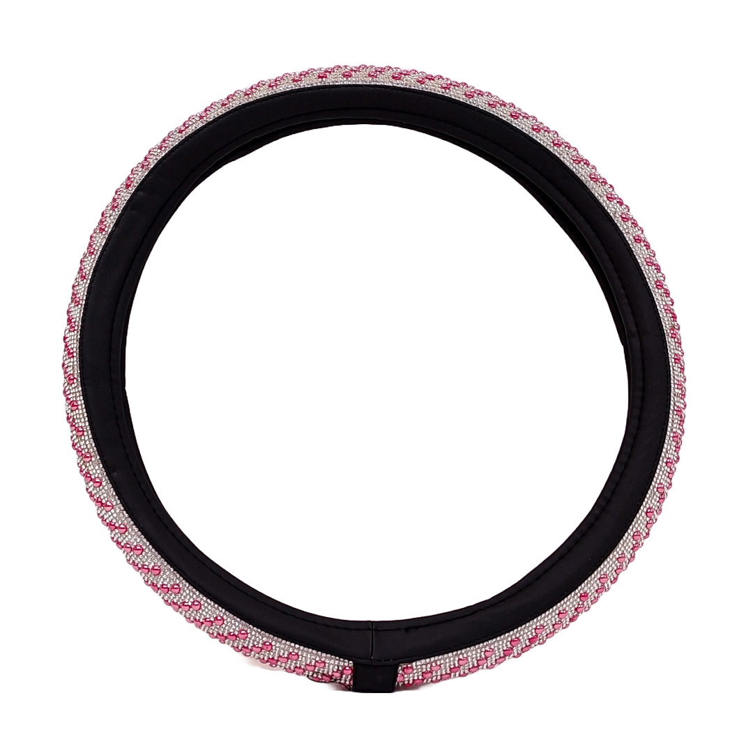 CUBRE VOLANTE GIRLS POWER - TELA COCODRILO ROSA 38CM - 4