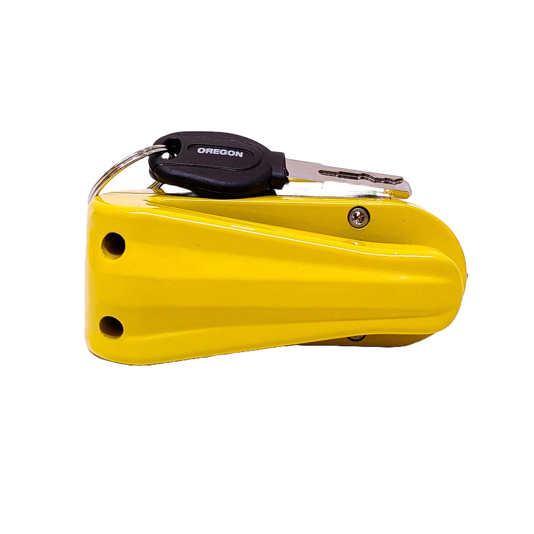 TRABA DISCO CON ALARMA CANDADO BLINDADO CON ALARMA COLOR AMARILLO PARA DISCO DE MOTO / BICI Y DOS LLAVES - 10